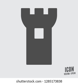 Castle icon.Fortress vector sign.Kingdom architecture.Ancient building illustration.