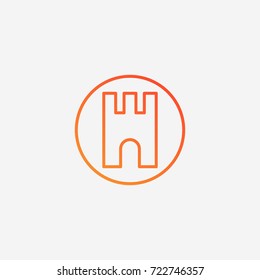 Castle icon.gradient illustration isolated vector sign symbol