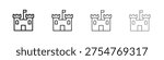 Castle icons set. Set of line vector icon with editable stroke