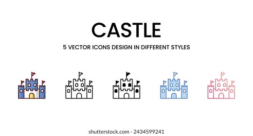 Castle icons. Suitable for Web Page, Mobile App, UI, UX and GUI design.