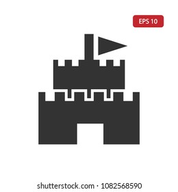 Castle icon,tower vector,kingdom, fortress sign isolated on white background. Simple landmark illustration for web and mobile platforms.