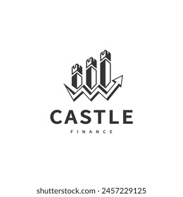 castle illustration for business corporate finance logo design