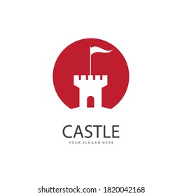 Plantilla vectorial del logotipo de ilustraciones del castillo 