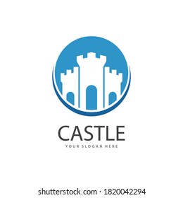 Plantilla vectorial del logotipo de ilustraciones del castillo 