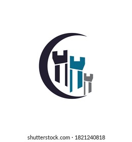 Castle ilustration logo vector template
