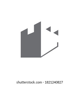 Plantilla vectorial del logotipo de ilustraciones del castillo