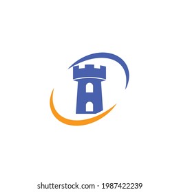 Castle ilustration logo vector template 