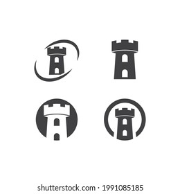 Castle ilustration logo vector template 