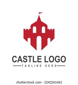 Castle ilustration logo vector template