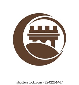 Castle ilustration logo vector template