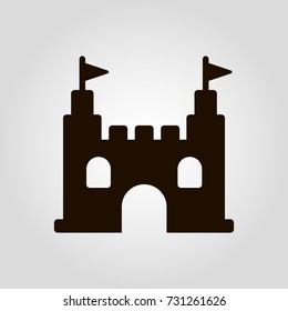 Castle isolated flat vector icon 