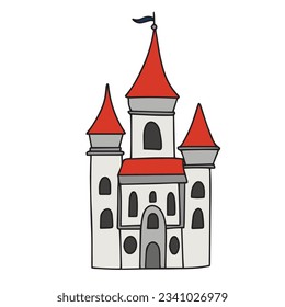 Schloss einzeln auf weißem Hintergrund. Vektorgrafik.