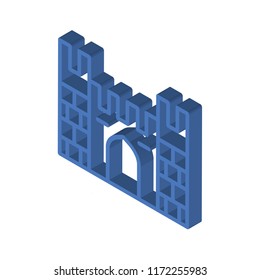 Castle isometric left top view 3D icon
