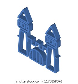 Castle isometric left top view 3D icon