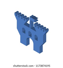 Castle isometric left top view 3D icon