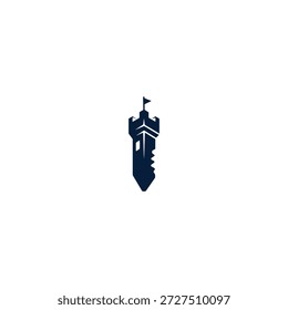 Schloss-Schlüssel-Logo-Symbol flaches Vektordesign