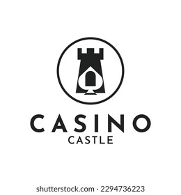 Castle King and Poker logo design concept