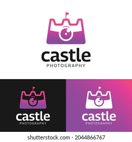 Castle Kingdom Camera for Photography Business Logo Design Template. Suitable for Photography Photographer Studio Production Multimedia Business Brand Company Logo Design.