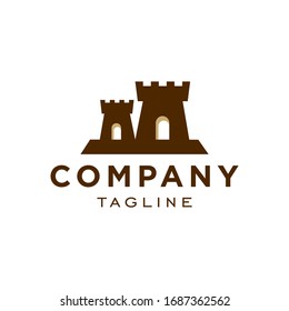 castle kingdom logo design icon in trendy simple minimal modern style