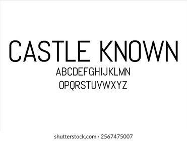 Castle Known font for logo and headline. Isolated vector typeset