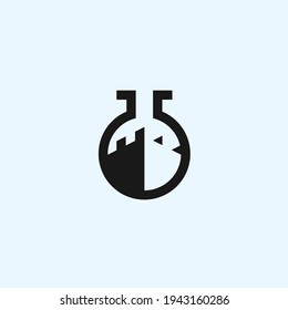 castle lab logo design vector illustration