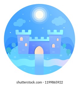 Castle Landscape Icon 