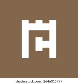 Castle Letter C logo design vector template