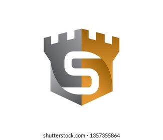 Castle Letter S Logo Template, Icon, Symbol - Vector