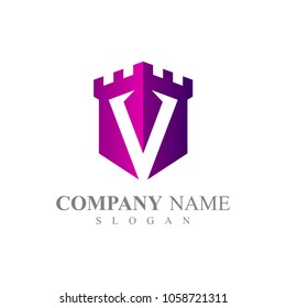 Castle Letter V Logo