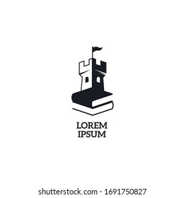castle and library logo concept