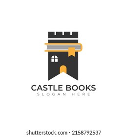 castle and library logo concept