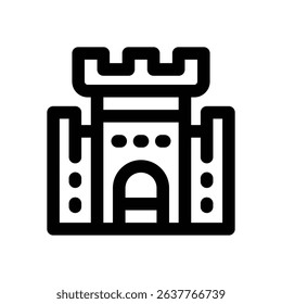 castle line icon. Clean and minimalist vector icon for websites, mobile apps, presentations, and logos. Fully scalable and customizable for any project.