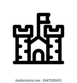 castle line icon. Clean and minimalist vector icon for websites, mobile apps, presentations, and logos. Fully scalable and customizable for any project.
