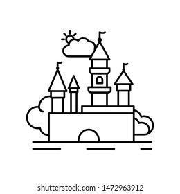 Castle line icon. Element of landscapes illustration icon. Signs and symbol icon for websites, web design, mobile app, UI, UX