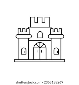 Castle line icon, outline vector sign, Ancient fortress symbol, flat illustration on white background..eps
