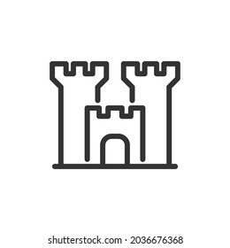 Castle line icon in trendy style. Stroke vector pictogram isolated on a white background. Castle premium outline icons. svg