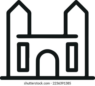 Castle line icon in trendy style. Stroke vector pictogram isolated on a white background. Castle premium outline icons.