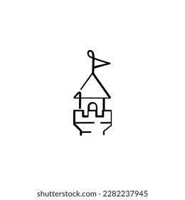 Castle Line Style Icon Design