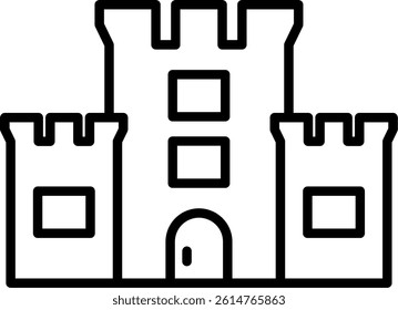 Castle Line Vector Icon Design