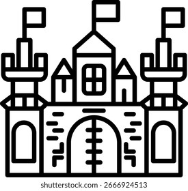 Castle Line vector Icon Design