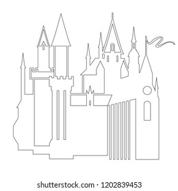 Castle line vector illustration