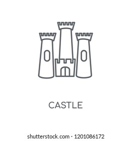 Castle linear icon. Castle concept stroke symbol design. Thin graphic elements vector illustration, outline pattern on a white background, eps 10.