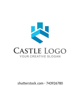 Castle logo abstract, Business logo vector  illustration