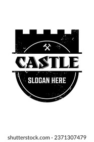 castle logo c vector design template