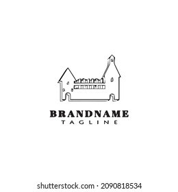 castle logo cartoon design icon template black modern cute vector illustration