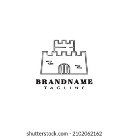 castle logo cartoon design icon template black modern isolated vector