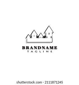 castle logo cartoon design icon template black modern isolated illustration
