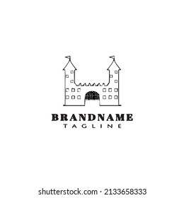 castle logo cartoon design icon template black modern isolated illustration