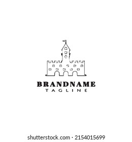 castle logo cartoon design icon template black modern isolated illustration