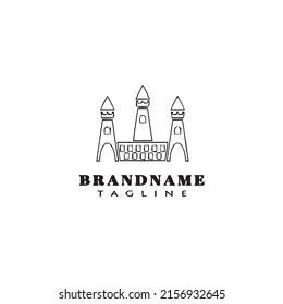 castle logo cartoon design icon template black modern isolated illustration